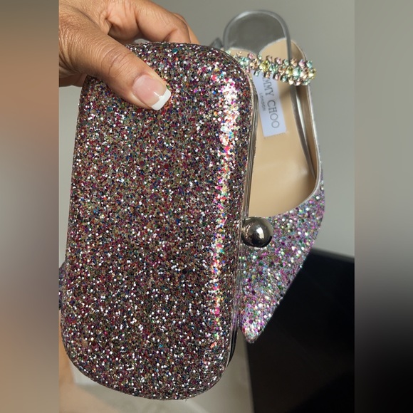 Jimmy Choo Bing 100 Sparkly Mules Size 41 - Picture 16 of 17
